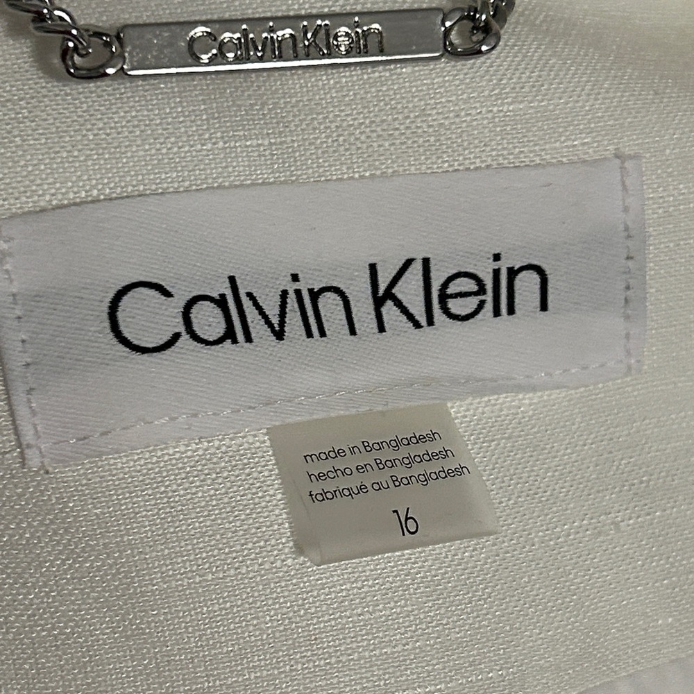 Calvin Klein Classic White Blazer new without tag womens size 16 ruched sleeves - Picture 5 of 8